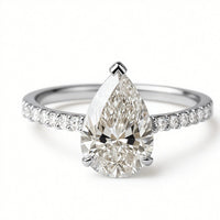 Elegant Gold Plated Water Drop Style Zirconia Inlaid Ring