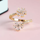 Elegant Adjustable Flower Cubic Zirconia Ring