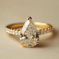 Elegant Gold Plated Water Drop Style Zirconia Inlaid Ring