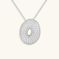 Pavé Diamond Bubble Initial Necklace