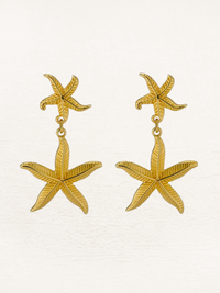 Small Hanging Starfish Earrings Gold