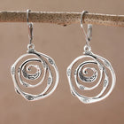 Sculptural Spiral Sterling Silver Drop Earrings