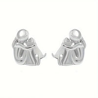 Two-tone silver and gold Hug earrings