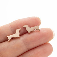 Dachshund button earrings
