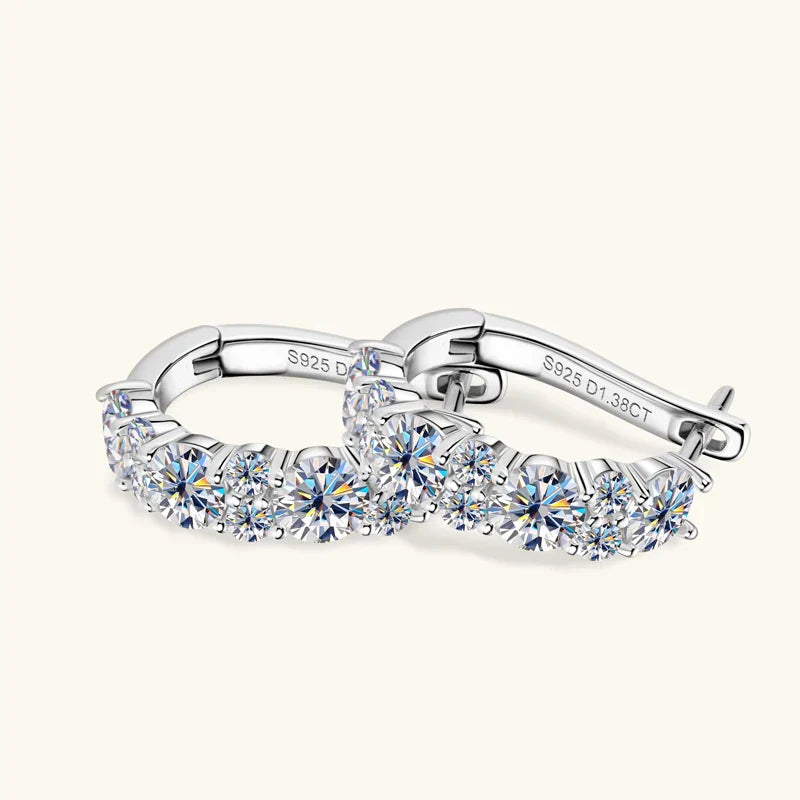Gold Zirconia Stud Hoop Earrings