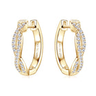 Zirconia Gold Braided Earrings