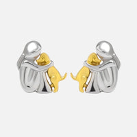 Two-tone silver and gold Hug earrings