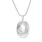 Hollow Geometric Oval Necklace in Gold and Silver