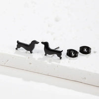 Dachshund button earrings