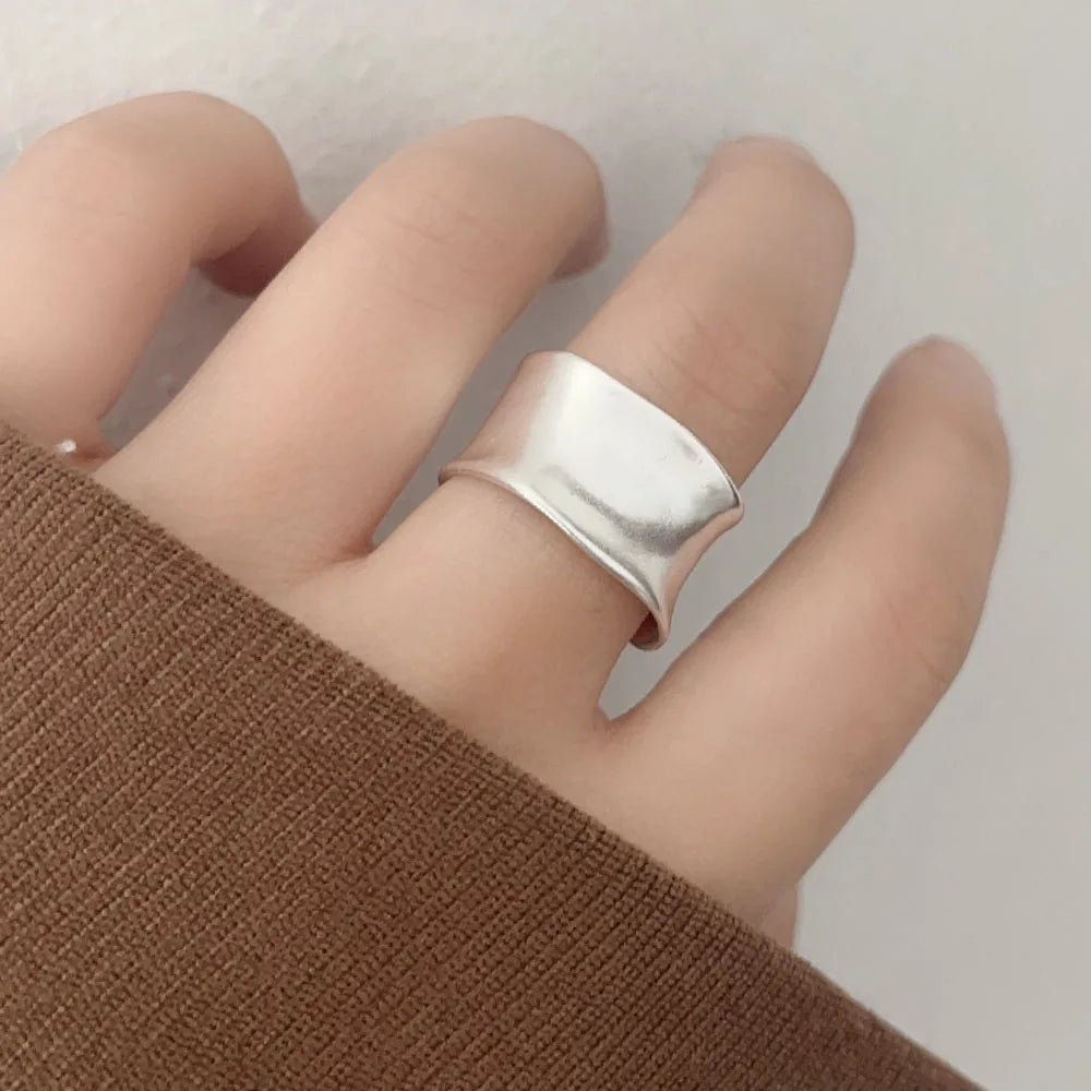 Vintage Gold and Silver Wide Flat Adjustable Ring
