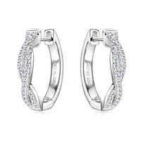 Zirconia Gold Braided Earrings