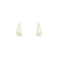 Modern Pearl Sterling Silver Drop Earrings