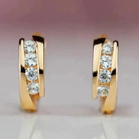 Gold Elegant Zirconia Earrings