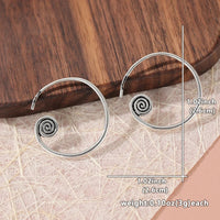 Large Silver Spiral Hoop Earrings