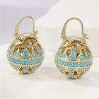 Turquoise Filigree Globe Drop Earrings