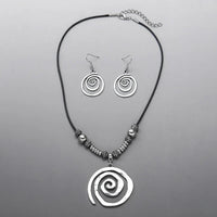 Bohemian Spiral Necklace and Earrings Set