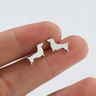 Dachshund button earrings