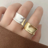 Vintage Gold and Silver Wide Flat Adjustable Ring