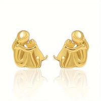 Two-tone silver and gold Hug earrings