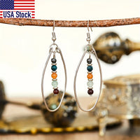 Teardrop Frame Bead Earrings