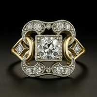 Elegant Vintage Zirconia Gold Ring