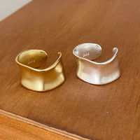 Vintage Gold and Silver Wide Flat Adjustable Ring