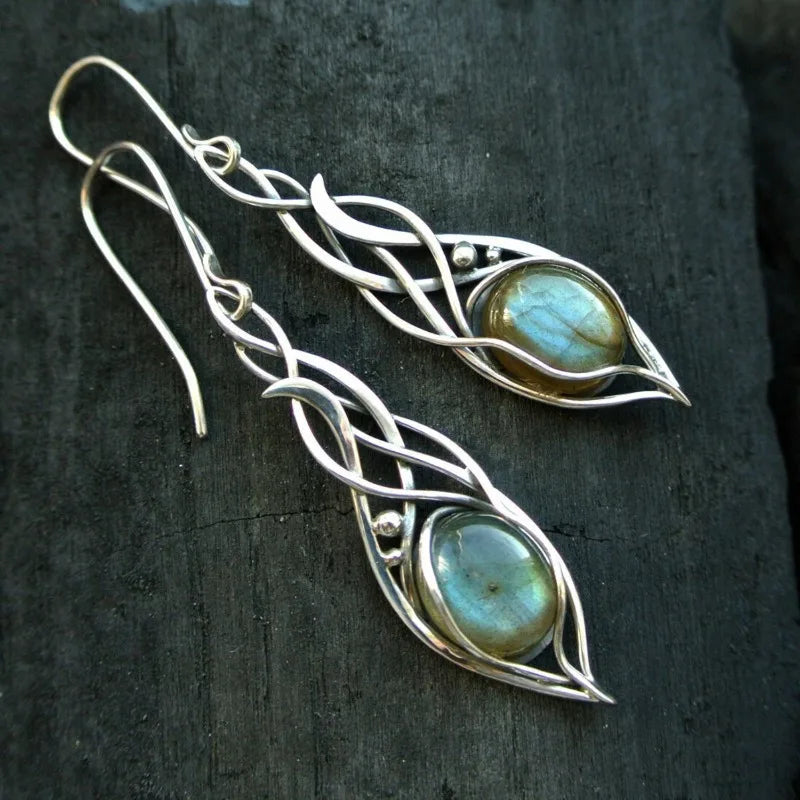 Vintage Handmade Boho Leaf Drop Earrings