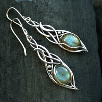 Vintage Handmade Boho Leaf Drop Earrings