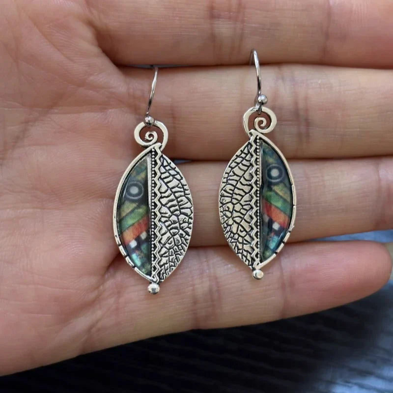Bohemian Colorful Leaf Earrings