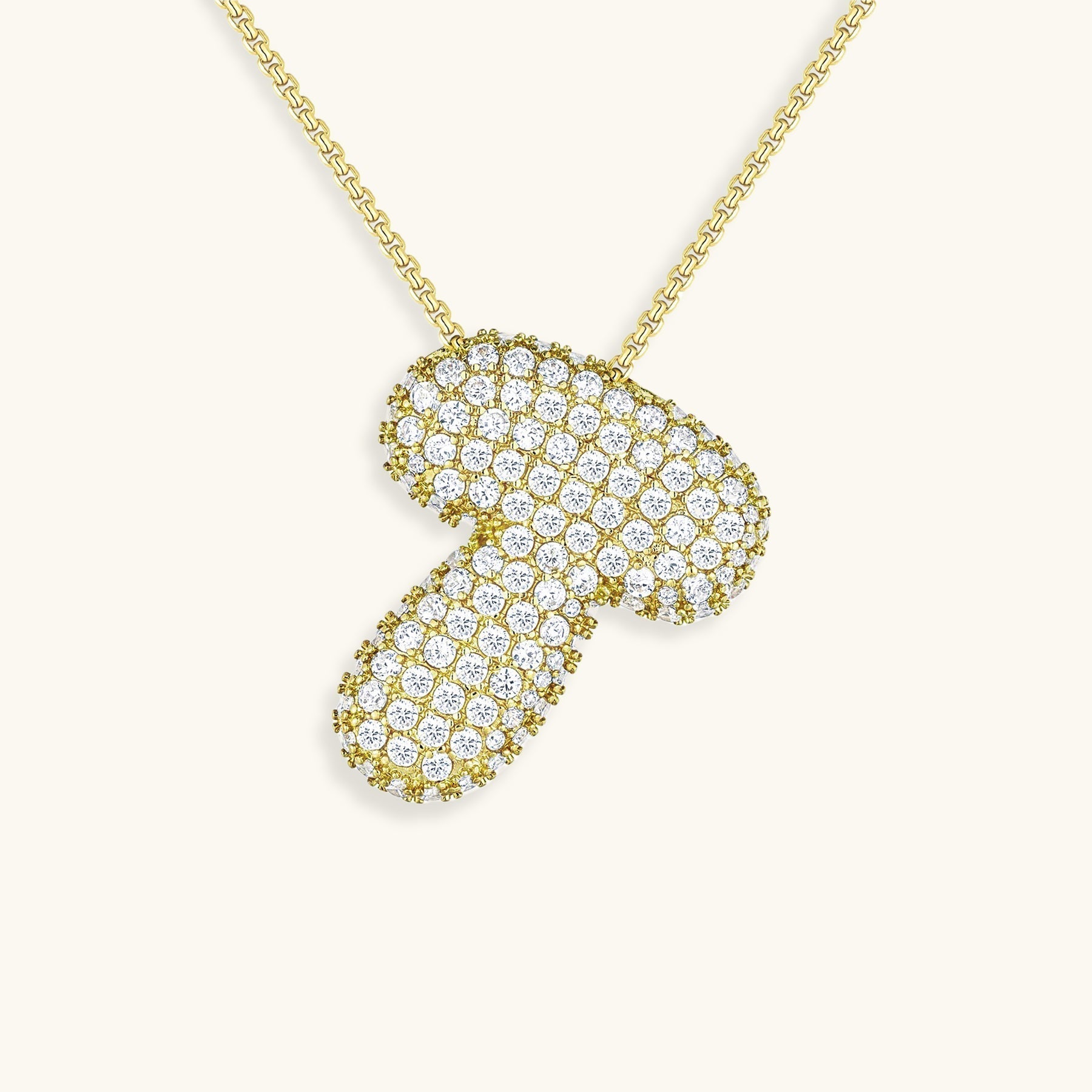 Pavé Diamond Bubble Initial Necklace