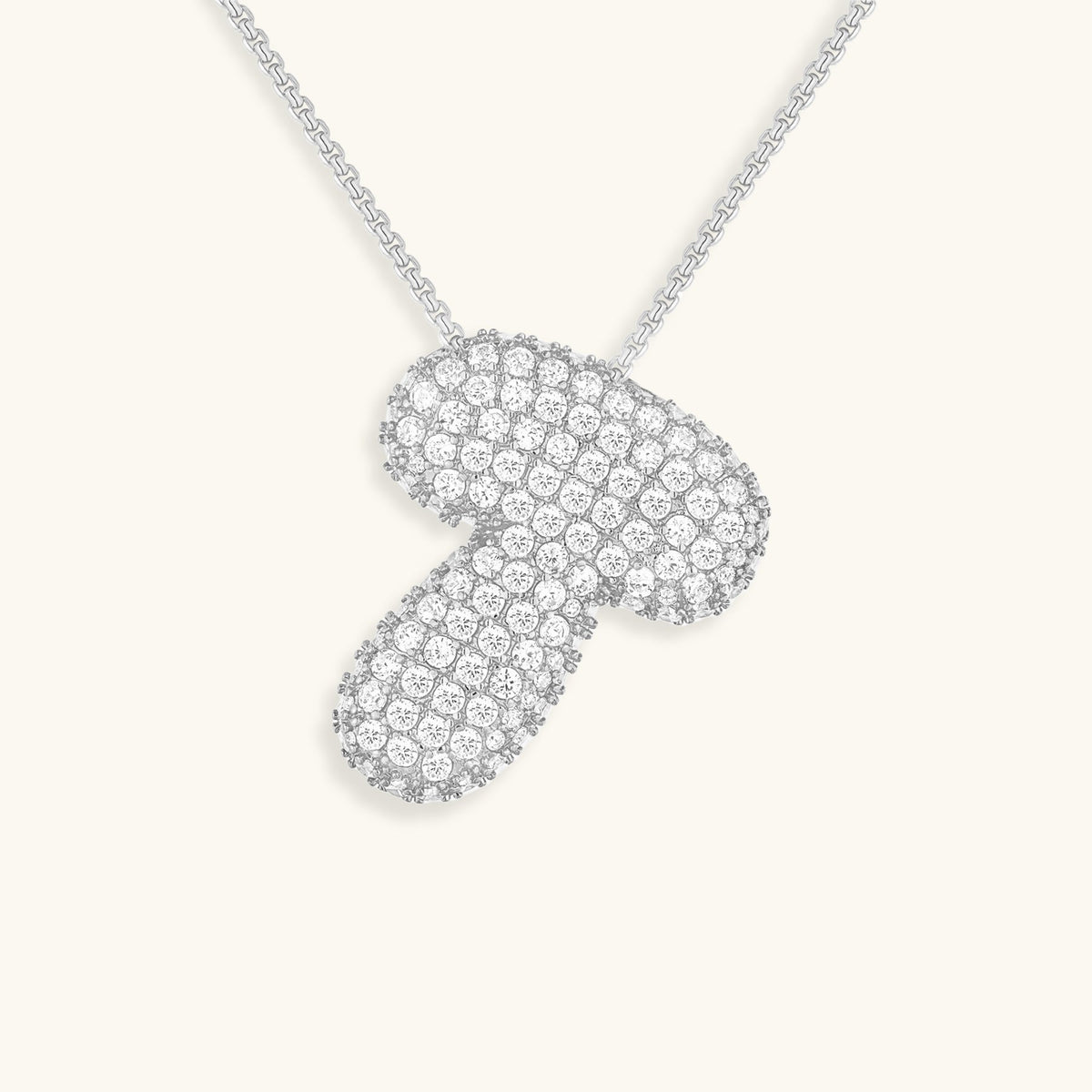 Pavé Diamond Bubble Initial Necklace
