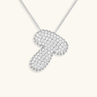 Pavé Diamond Bubble Initial Necklace
