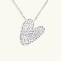 Pavé Diamond Bubble Initial Necklace