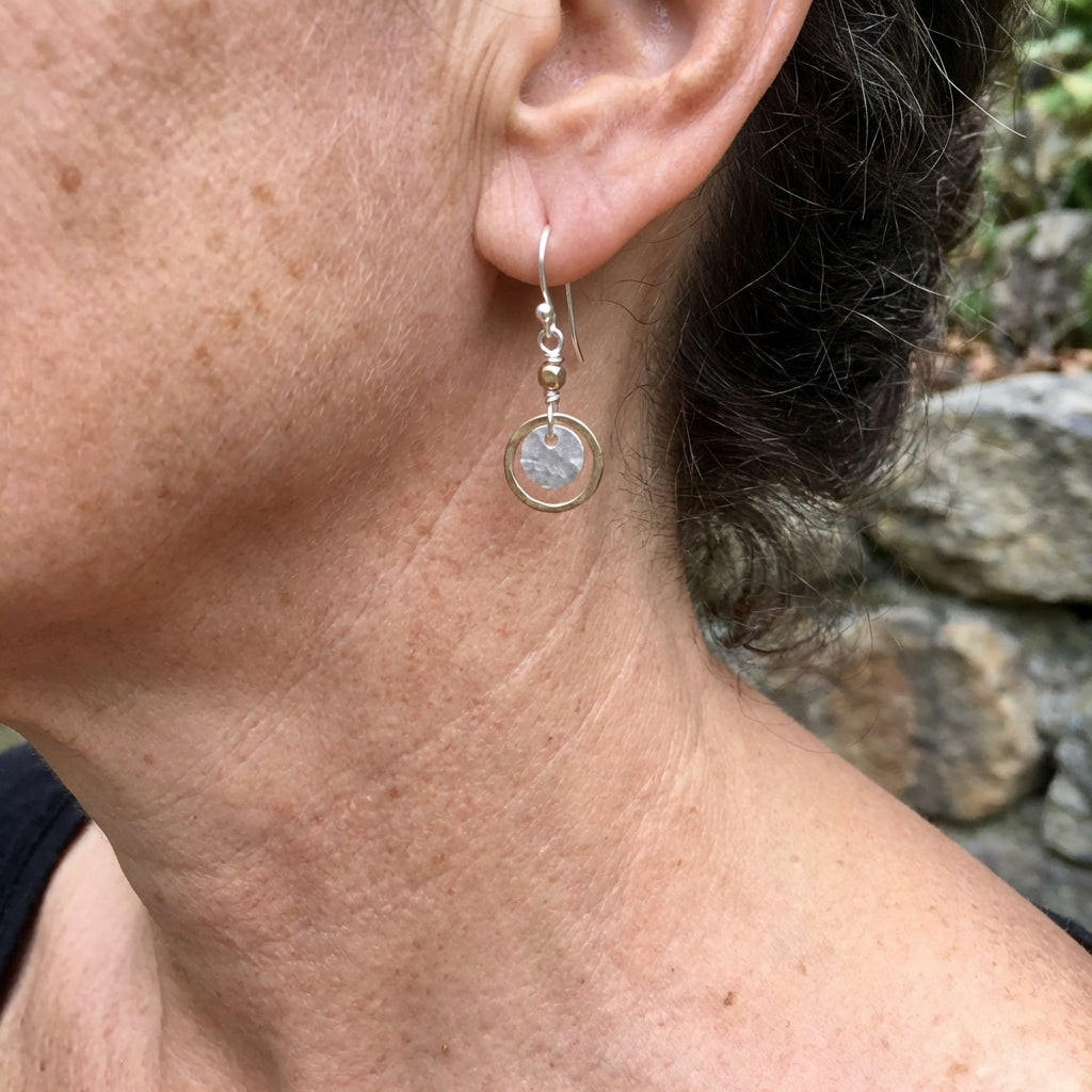 Vintage Bohemian Style Layered Disc Drop Earrings