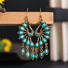Vintage Boho Western Style Layered Tassel Turquoise Earrings