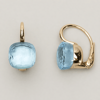 Vintage Elegant Blue Inlaid Zirconia Earrings