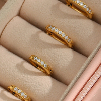 June Basic Zirconia Huggie Hoops Gold