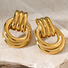 Virelle | Golden Twisted Statement Earrings - Set of 2