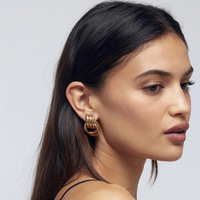 Virelle | Golden Twisted Statement Earrings - Set of 2