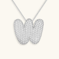 Pavé Diamond Bubble Initial Necklace