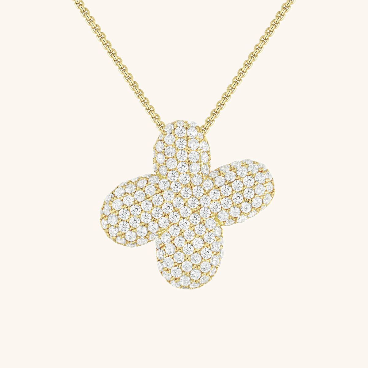 Pavé Diamond Bubble Initial Necklace