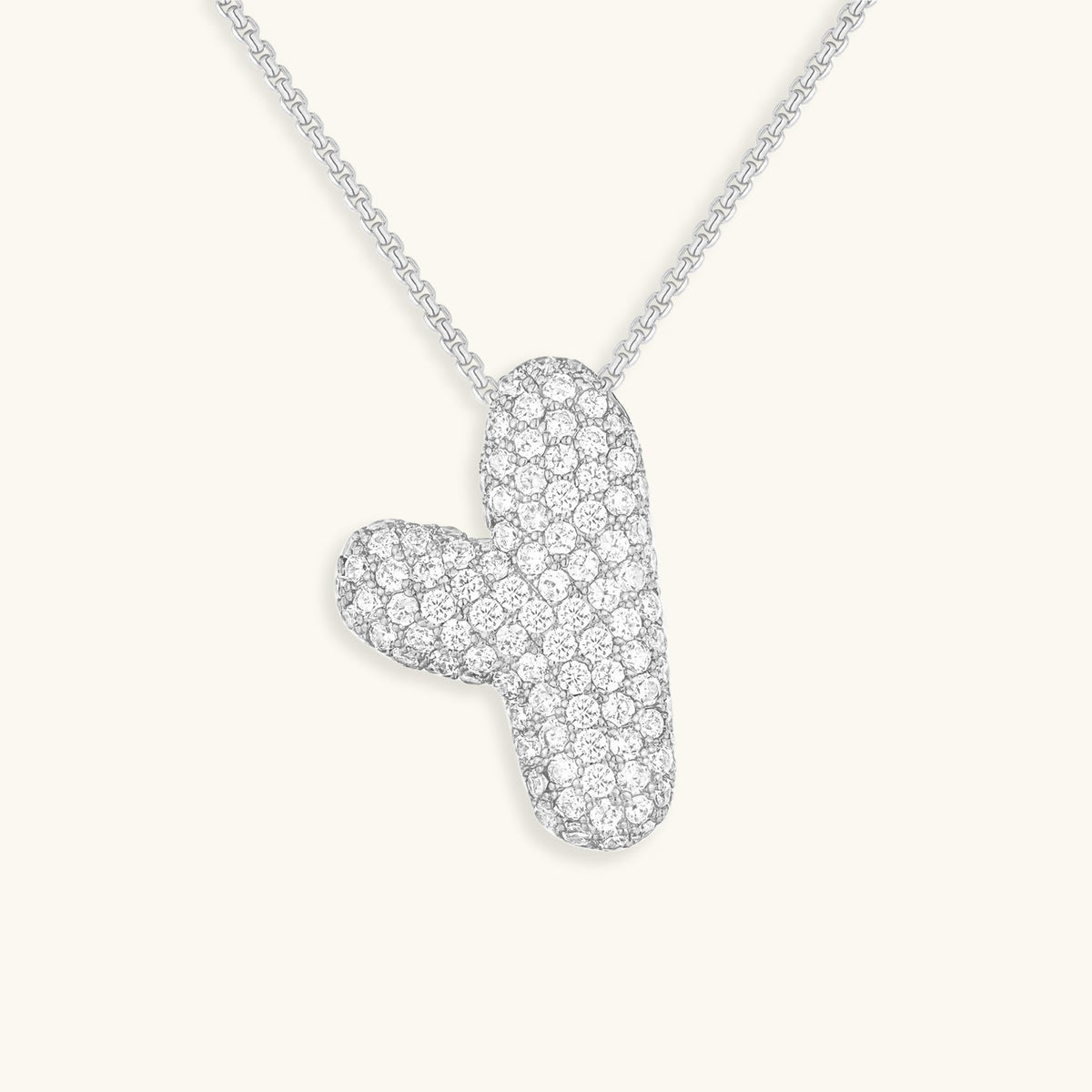 Pavé Diamond Bubble Initial Necklace