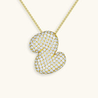 Pavé Diamond Bubble Initial Necklace