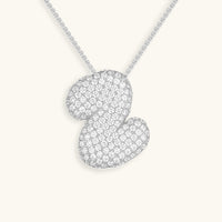 Pavé Diamond Bubble Initial Necklace