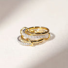 Minimalist Gold Plated Stackable Ring Set with Zirconia Accents