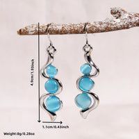 Moonstone Silver Plated Spiral Drop Earrings