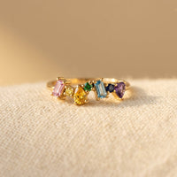 Art Deco Geometric Cubic Zirconia Gold Ring