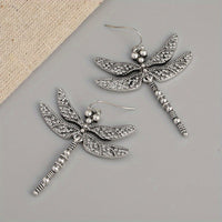 Elegant Vintage Dragonfly Drop Earrings