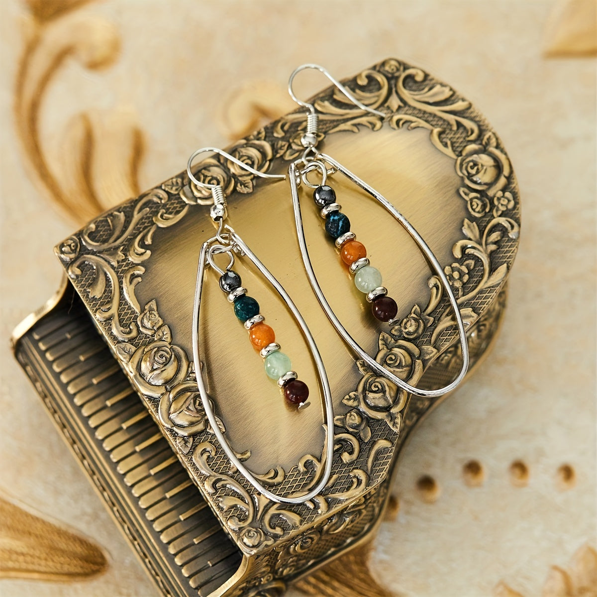 Boho Simple Beaded Teardrop Earrings