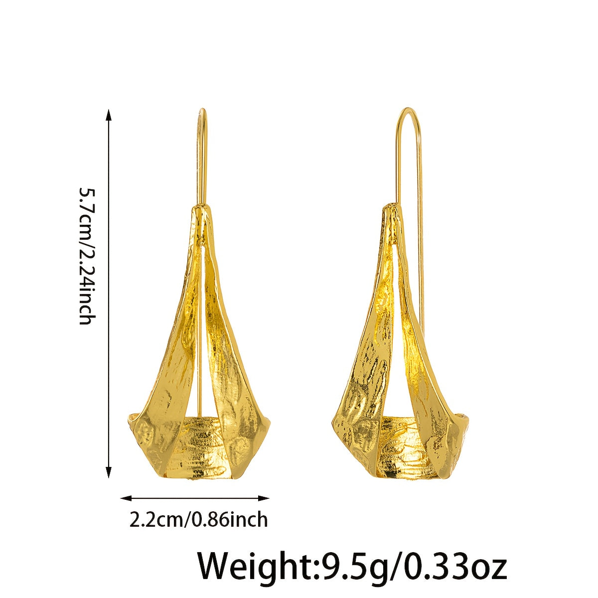 Vintage Style Hollow Geometric Hammered Pendant Earrings
